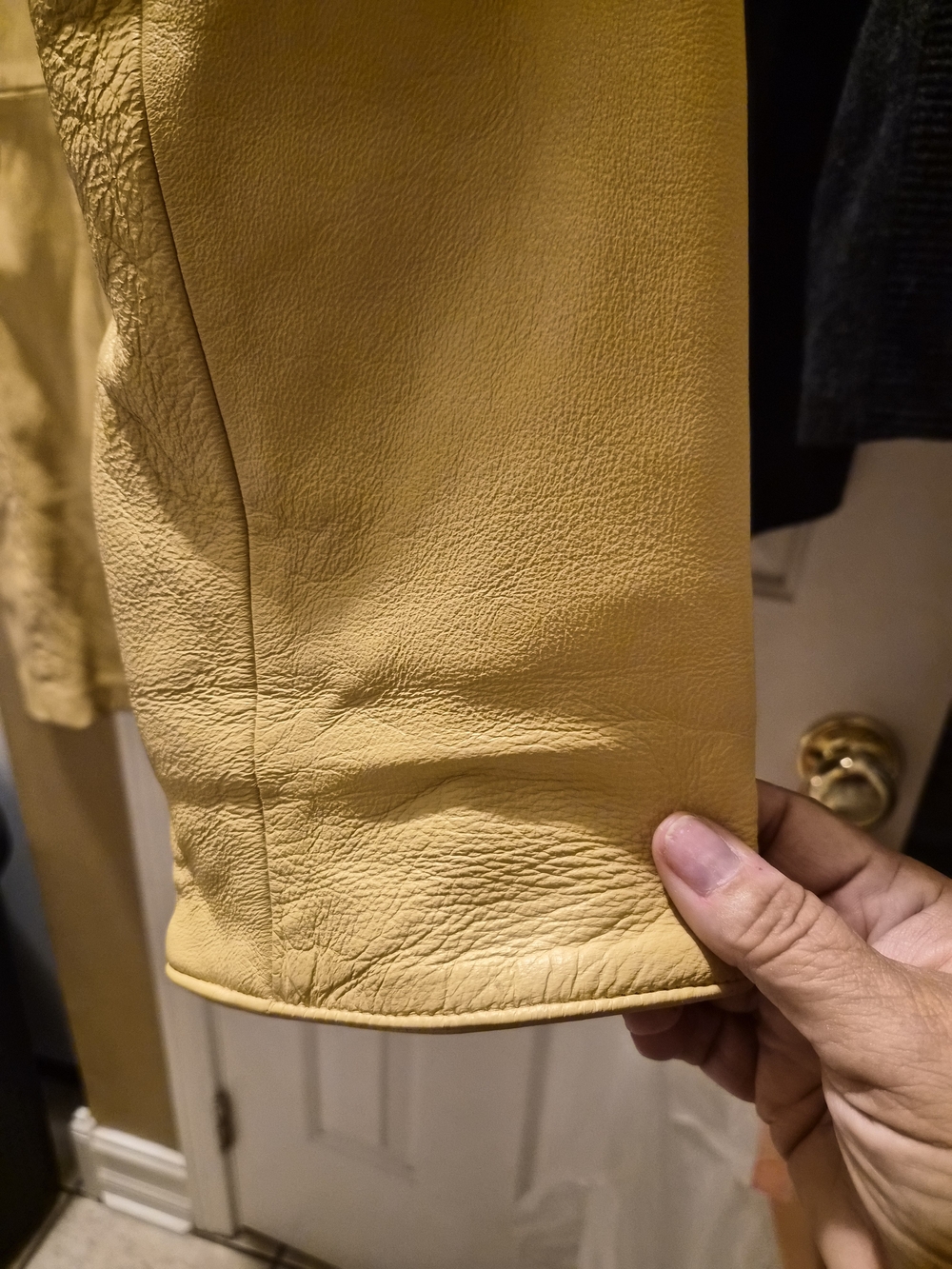 Vintage Leathers by New England Yellow Leather Blazer - Picture 4 of 7